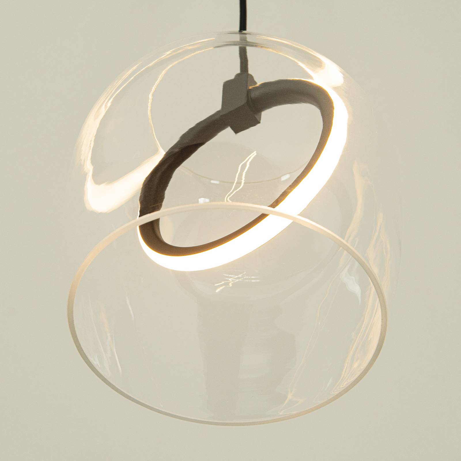 Zambelis Lampa wisząca LED 23080, przezroczysta, 1-punktowa, szkło, Ø 20 cm