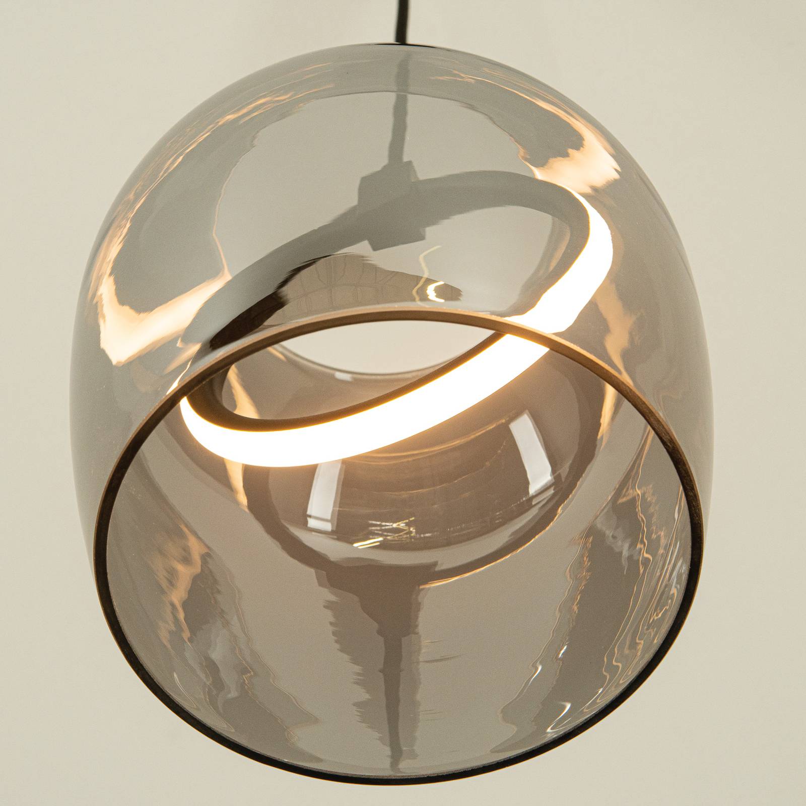 Zambelis Lampa wisząca LED 23078, dymny szary, 1-punktowa, szkło, Ø 20 cm