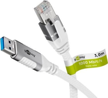 Goobay Kabel Ethernet USB-A 3.0 do RJ45, 3 m - Długość kabla 3 m