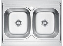 Zlewozmywak dwukomorowy stalowy 8060 BD