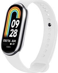 Fixed Silikonowy pasek Silicone Strap do Xiaomi Mi Smart Band 8 / Smart Band 9, biały