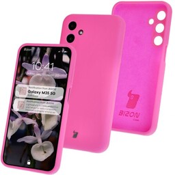 Bizon Silikonowe etui Soft Case do Galaxy M35 5G, neonowo-różowe