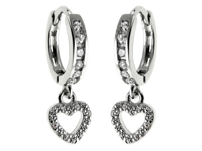 KOLCZYKI SREBRNE SERCE NA KÓŁKU k2270- 1,8g.