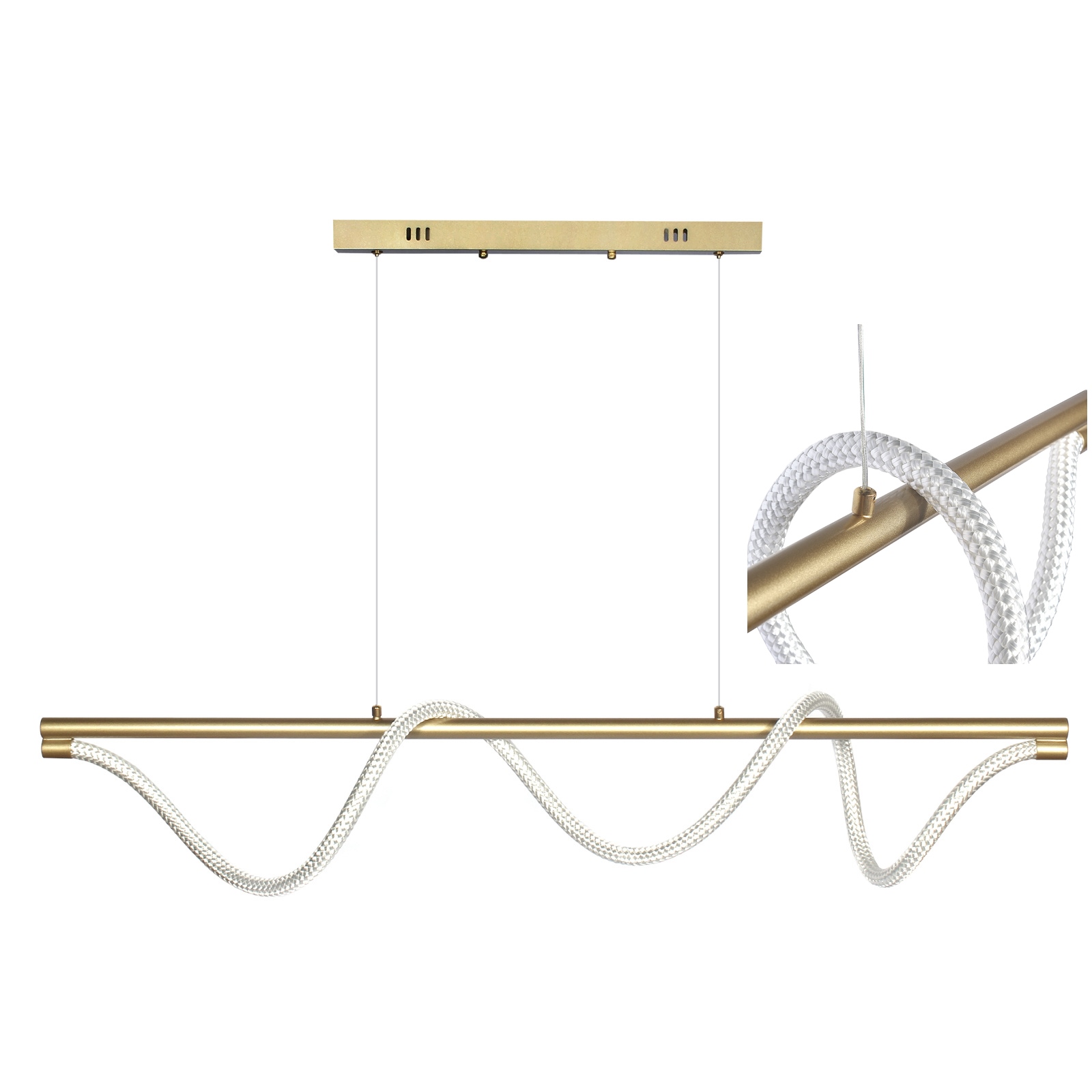 Lampa wisząca Serpente 55W złota - wężyk splot 1158 - Decorativi