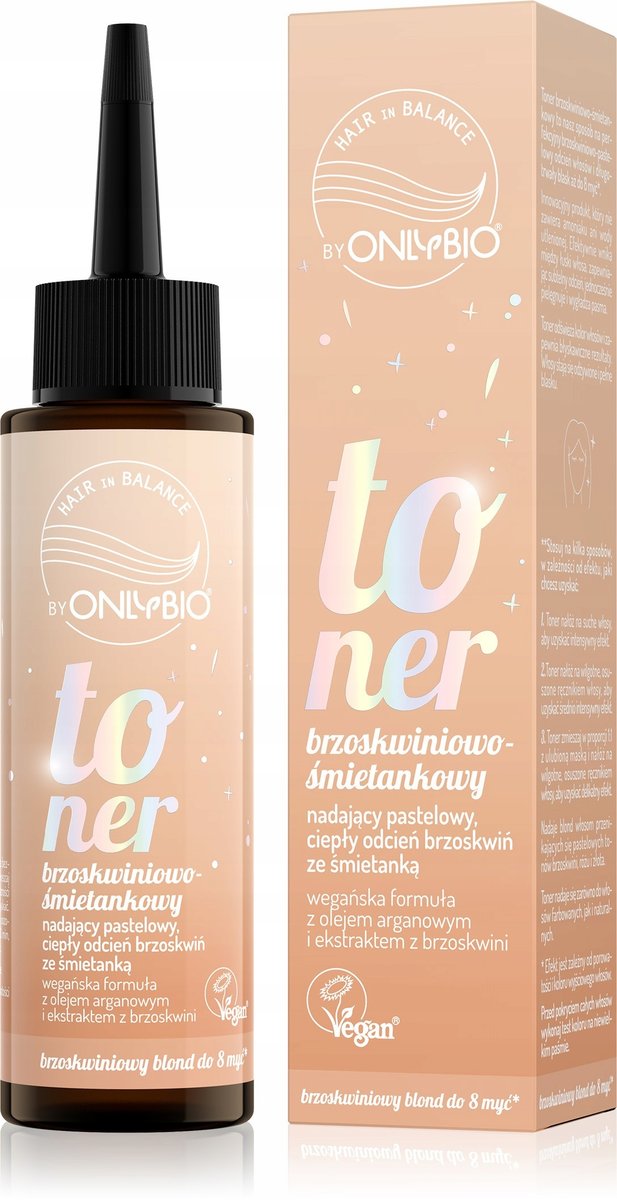 ONLYBIO, Hair in Balance Toner Brzoskwiniowo - Śmietankowy, 100ml