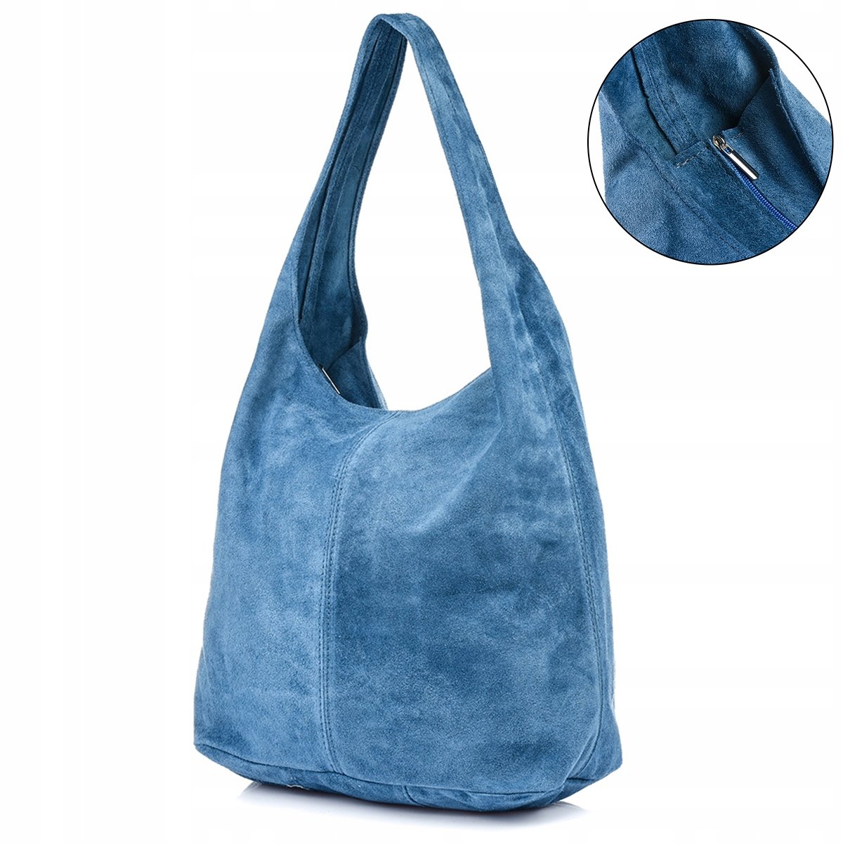 Torebka skórzana damska duża shopperka klasyczna pojemna A4 do pracy szkoły