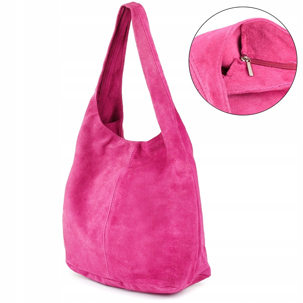 Torebka skórzana damska duża shopperka klasyczna pojemna A4 do pracy szkoły