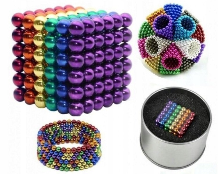 KULKI KOLOROWE TĘCZA MAGNETYCZNE MAGNES NEOCUBE NEO CUBE 216 SZT + BOX 3MM