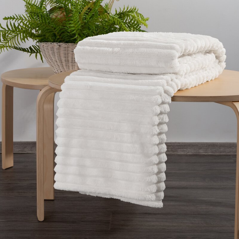 Koc mikroflano, D91, Soft, 150x200, biały, Eurofirany