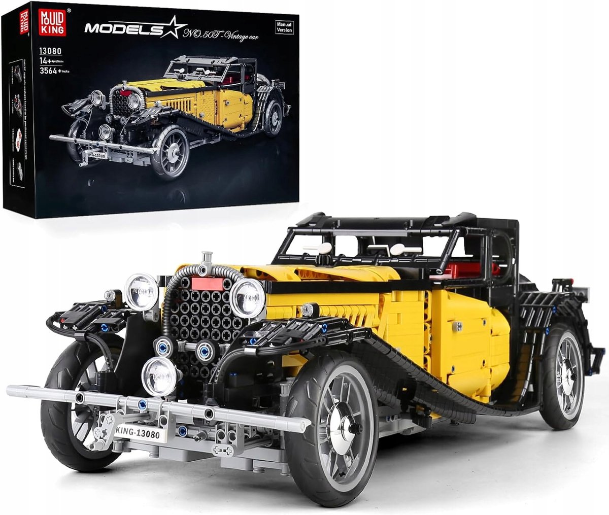 MOULD KING Technic BUGATTI 50T zestaw klocków AUTO RETRO BARDZO DUŻY MODEL