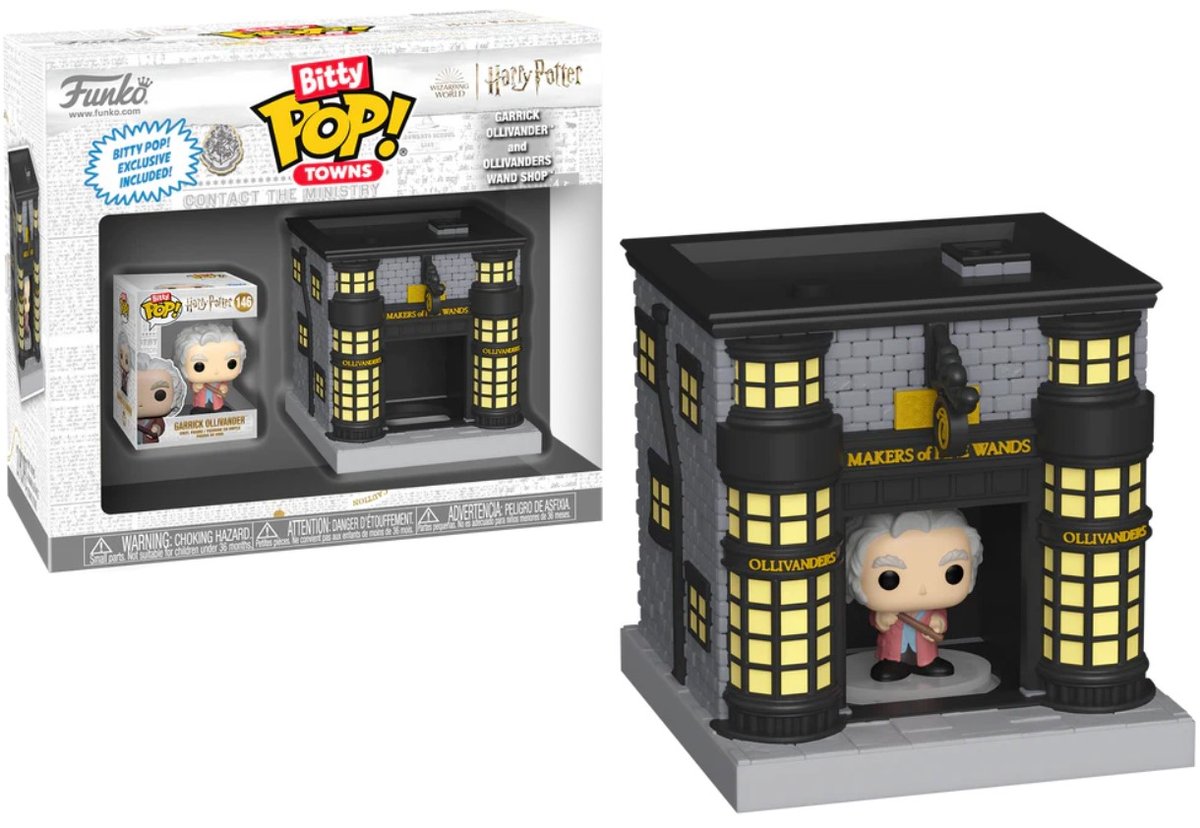 funko pop! harry potter bitty town garrick ollivander et ollivanders wand