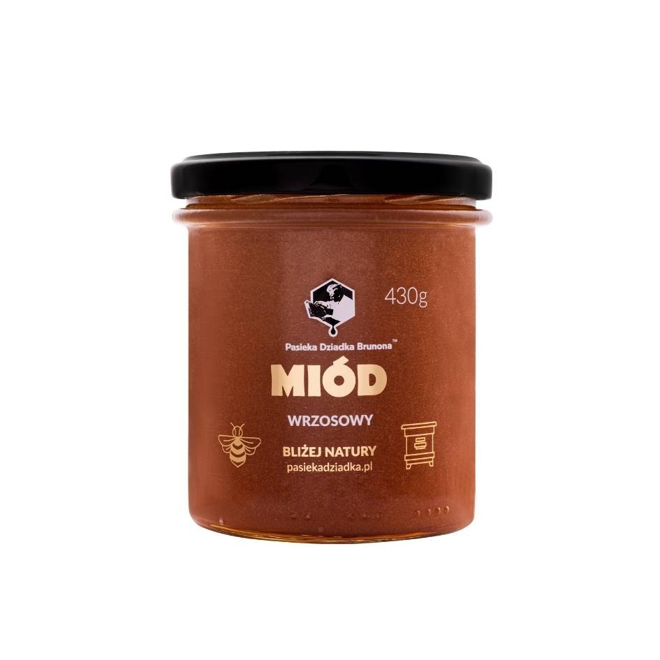 Miód wrzosowy 430g Pasieka Dziadka Brunona