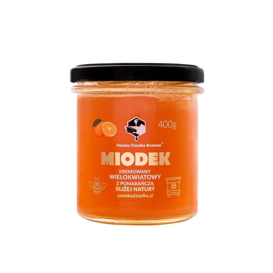 Miodek z pomarańczą 400g Pasieka Dziadka Brunona