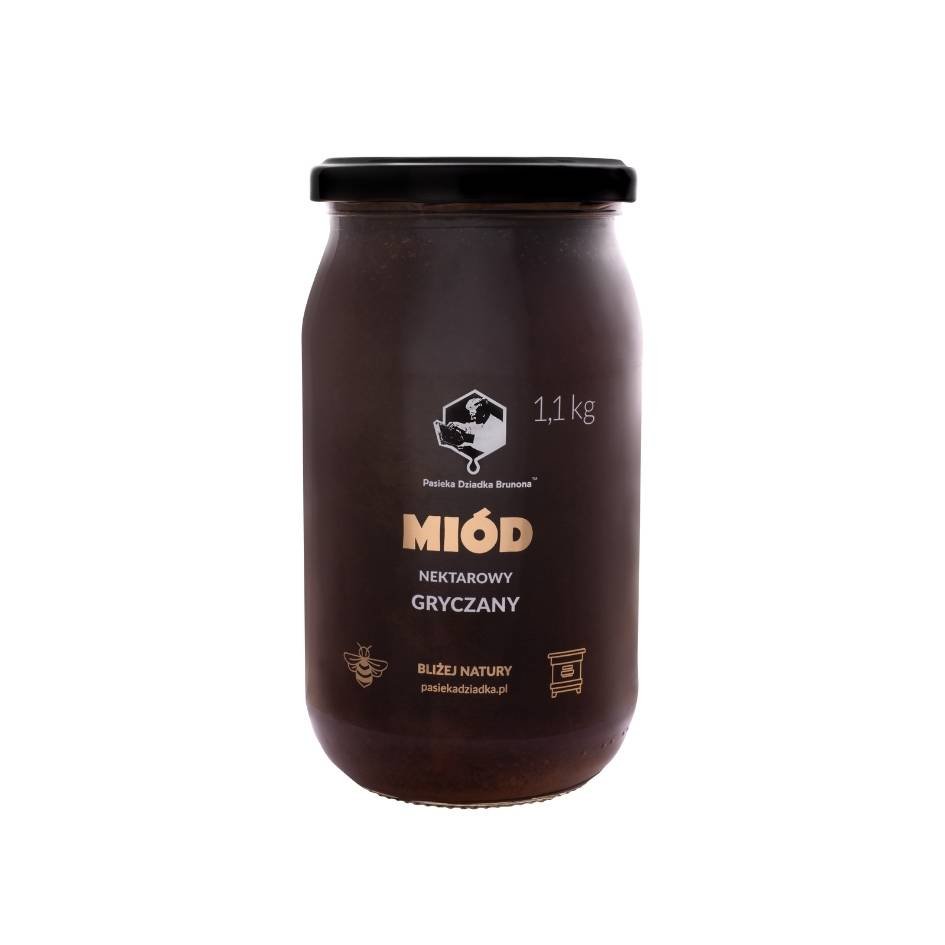 Miód gryczany 1,1 kg Pasieka Dziadka Brunona
