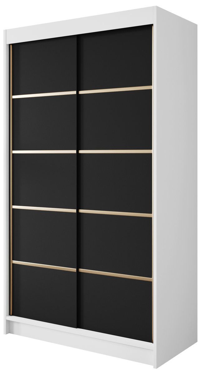 Szafa przesuwna Gold 4 120 biały/czarny mat