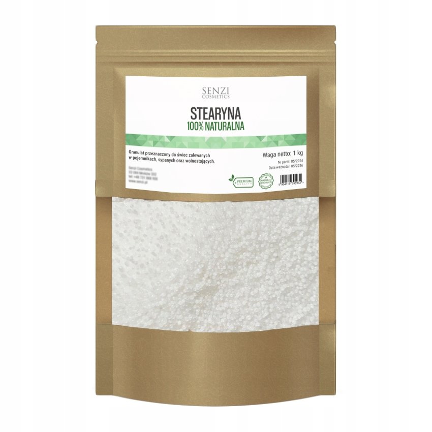 STEARYNA Roślinna Do Odlewu Świec Kwas Stearynowy Utwardza Świece 1kg