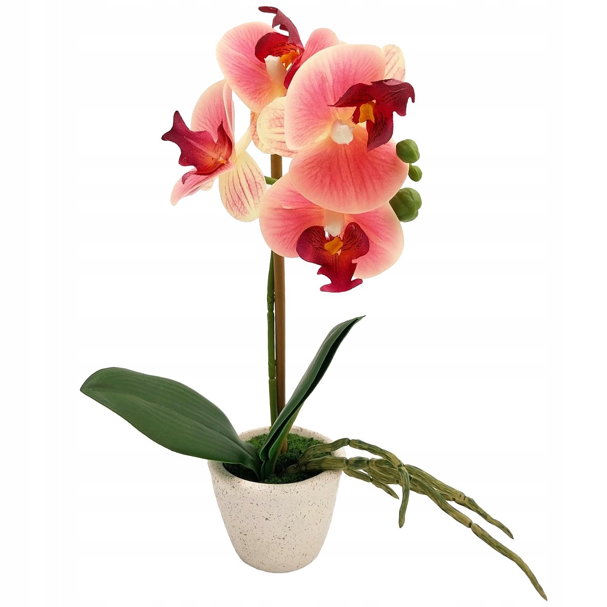 Storczyk sztuczny w doniczce różowy orchidea kompozycja 30 cm dekoracja