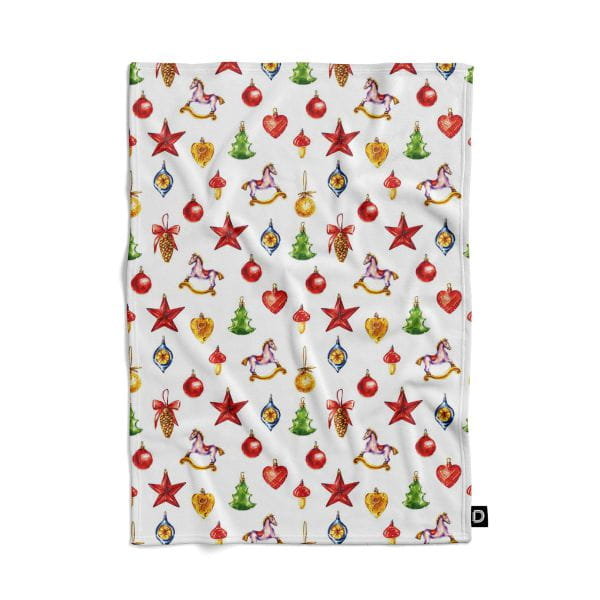 Koc pluszowy WINTER wzór BN21 | malowane bombki 150 x 200 cm