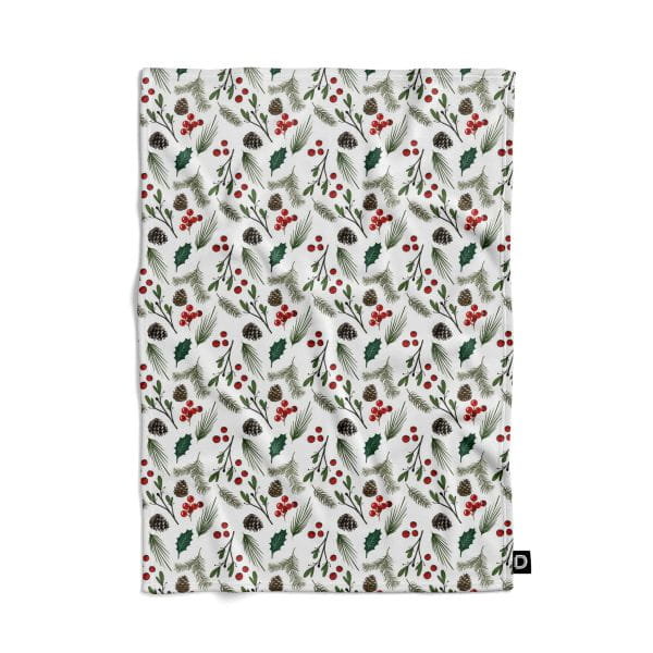 Koc pluszowy WINTER wzór BN08  | ostrokrzew 135 x 100 cm