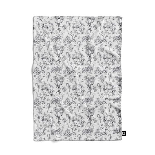 Koc pluszowy WINTER wzór BN35 | świąteczne szkice 135 x 100 cm