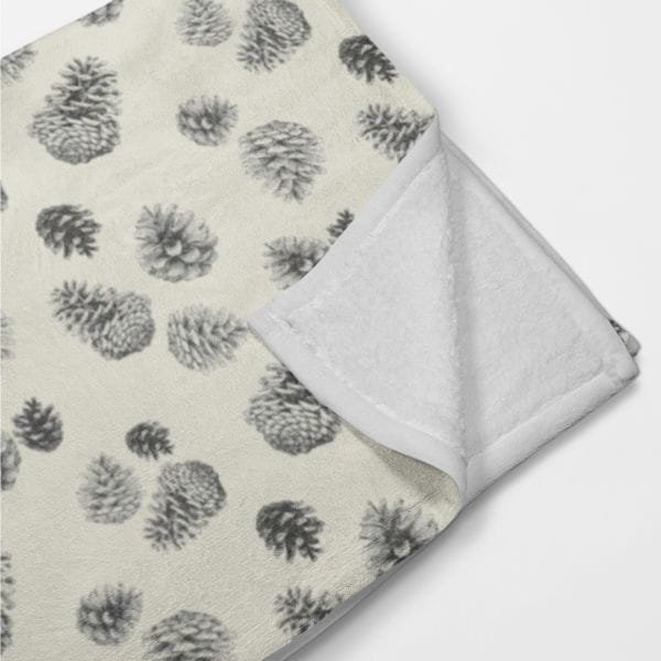Koc pluszowy WINTER wzór BN12  | szyszki 135 x 100 cm