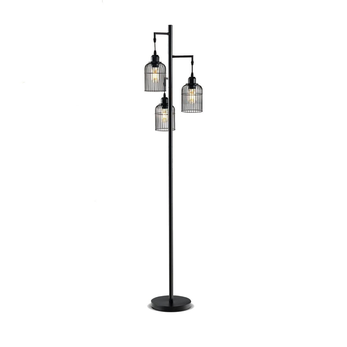 Lampa podłogowa z 3 kloszami Nowoczesna lampa stojąca