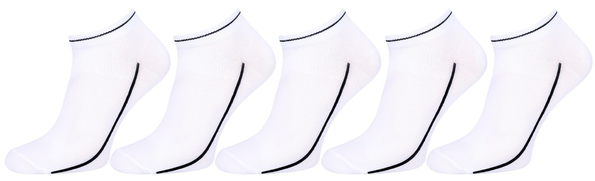 5 x Białe skarpetki z czarnym paskiem 43-46 EU