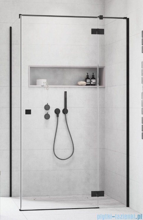 Radaway Essenza 8 Black Kdj kabina 90x100cm prawa czarny mat/szkło przejrzyste 10480612-01-01R/10470237-5401R/10113100-01-01