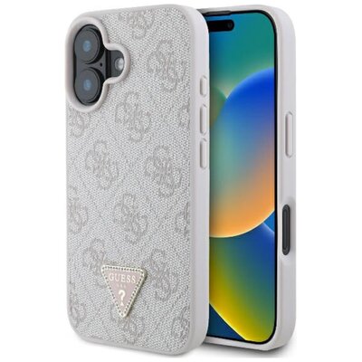Guess hardcase Leather 4G Triangle Strass do iPhone 16 Różowy