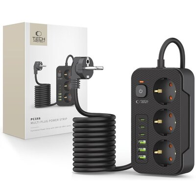 Listwa TECH-PROTECT PC3X6 (2 m) Czarny