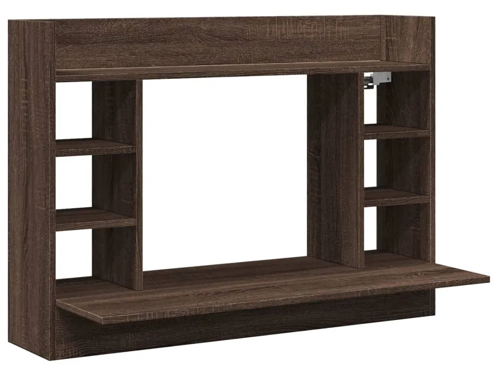 Elior Biurko ścienne z półkami brązowy dąb - Emit