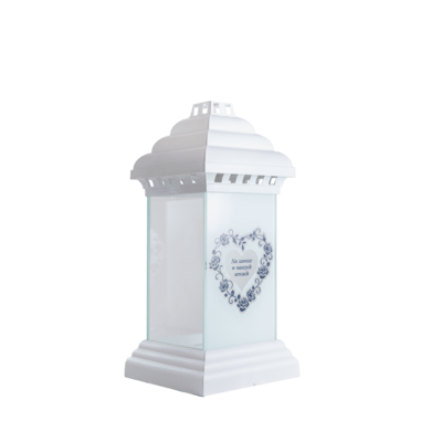 Znicz szklany kapliczka z sercem 31,5 x 14 cm