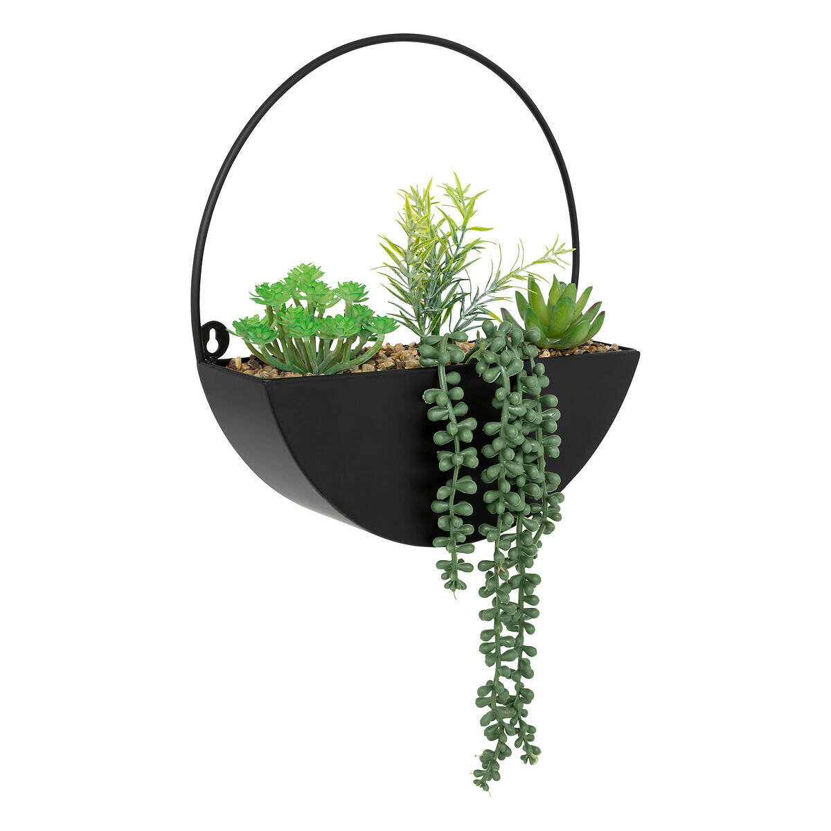 Sztuczne rośliny doniczkowe w metalowej doniczce, 41 cm