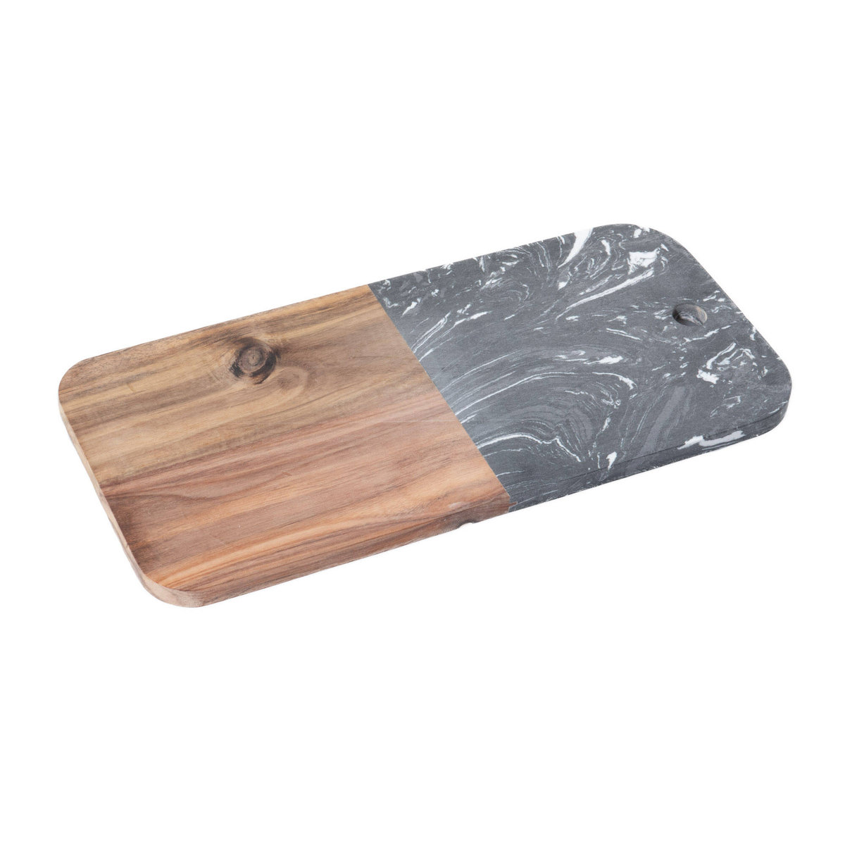 Deska do serwowania, marmur i drewno, 38 x 18 cm