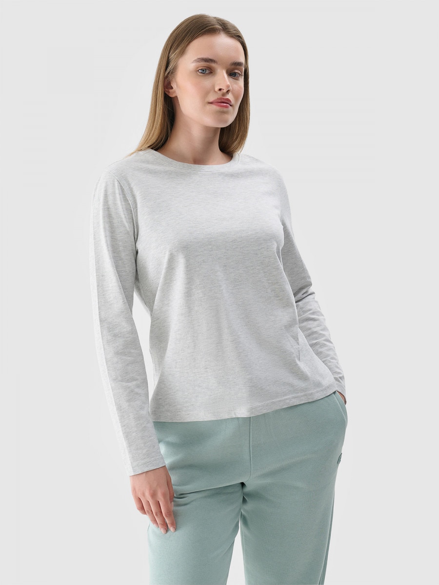 Damski longsleeve basic 4F 4FWMM00TLONF431 - szary
