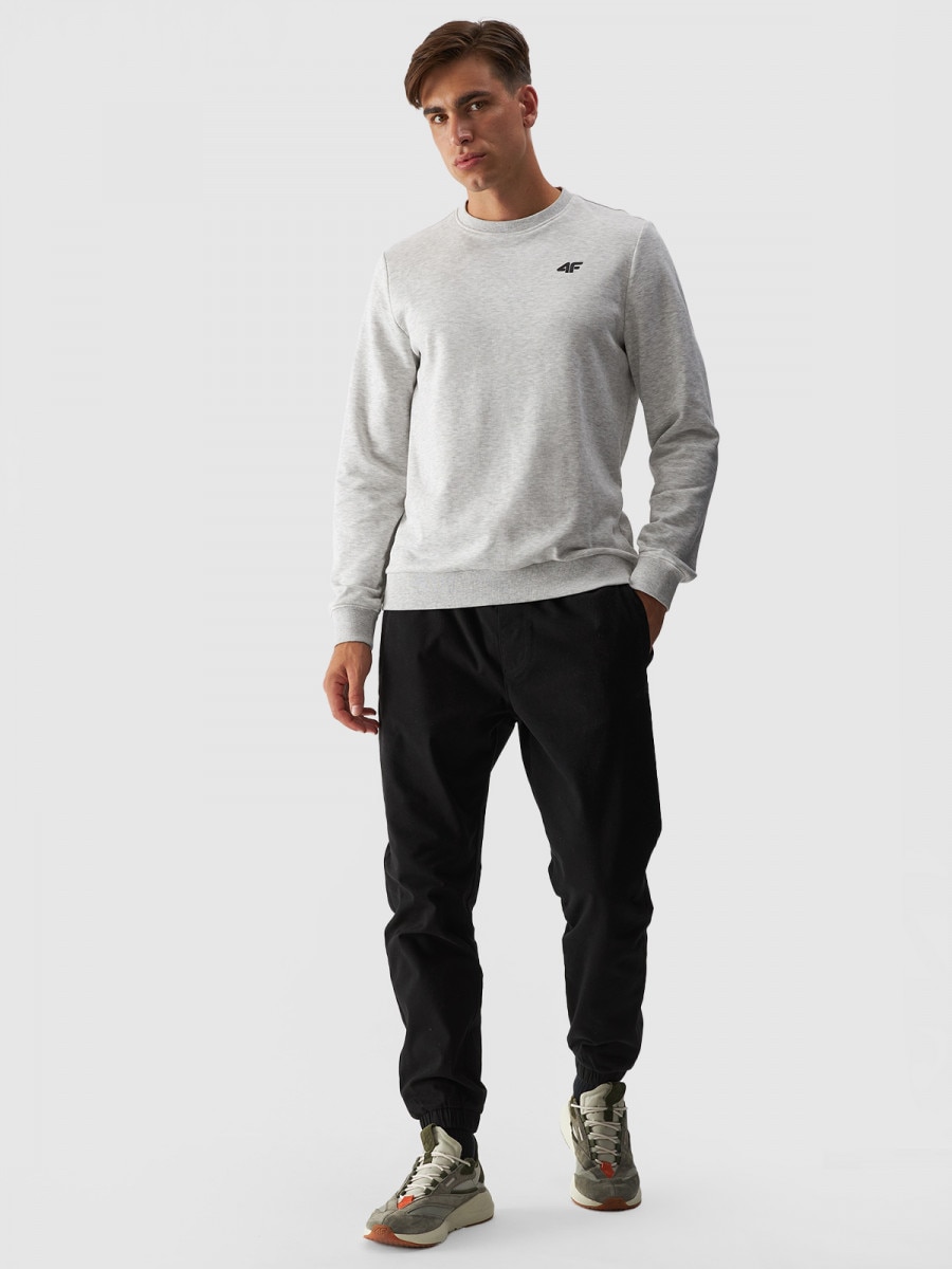 Męskie spodnie casual joggery 4F 4FWMM00TTROM0944 - czarny