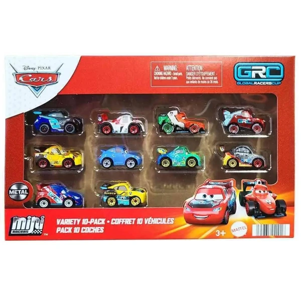 Cars Auta Mikroauta 10-pak HXY65 - Mattel