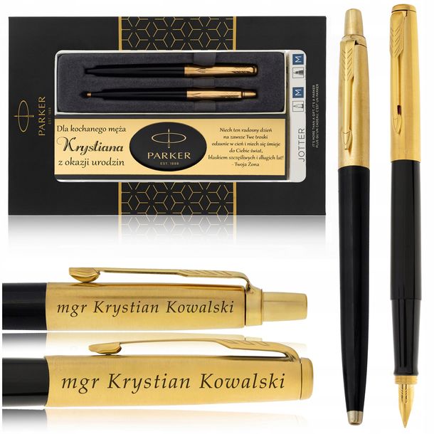 Zestaw Prezentowy Parker Jotter Pióro I Długopis 24k + Grawer + Dedykacja