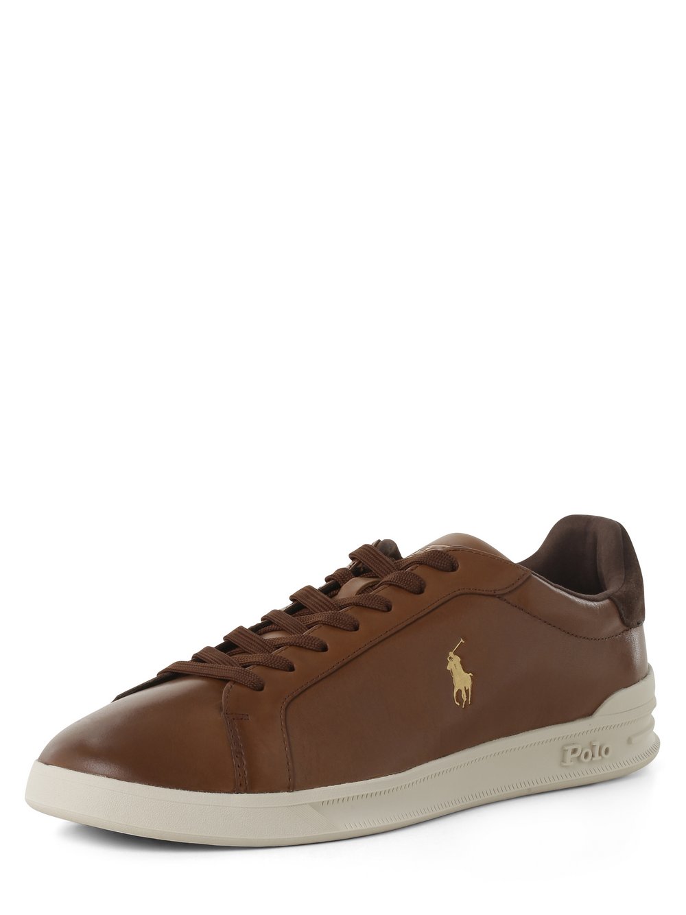 Polo Ralph Lauren Męskie tenisówki ze skóry Mężczyźni skóra brązowy jednolity, 41