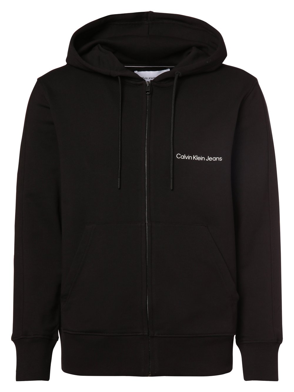 Calvin Klein Jeans Męska kurtka z kapturem Mężczyźni Bawełna czarny jednolity, M