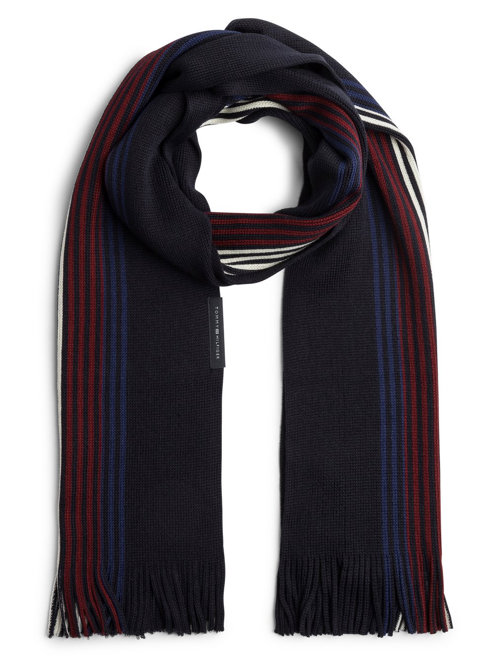 Tommy Hilfiger Szalik z zawartością wełny Mężczyźni Sztuczne włókno niebieski w paski, ONE SIZE