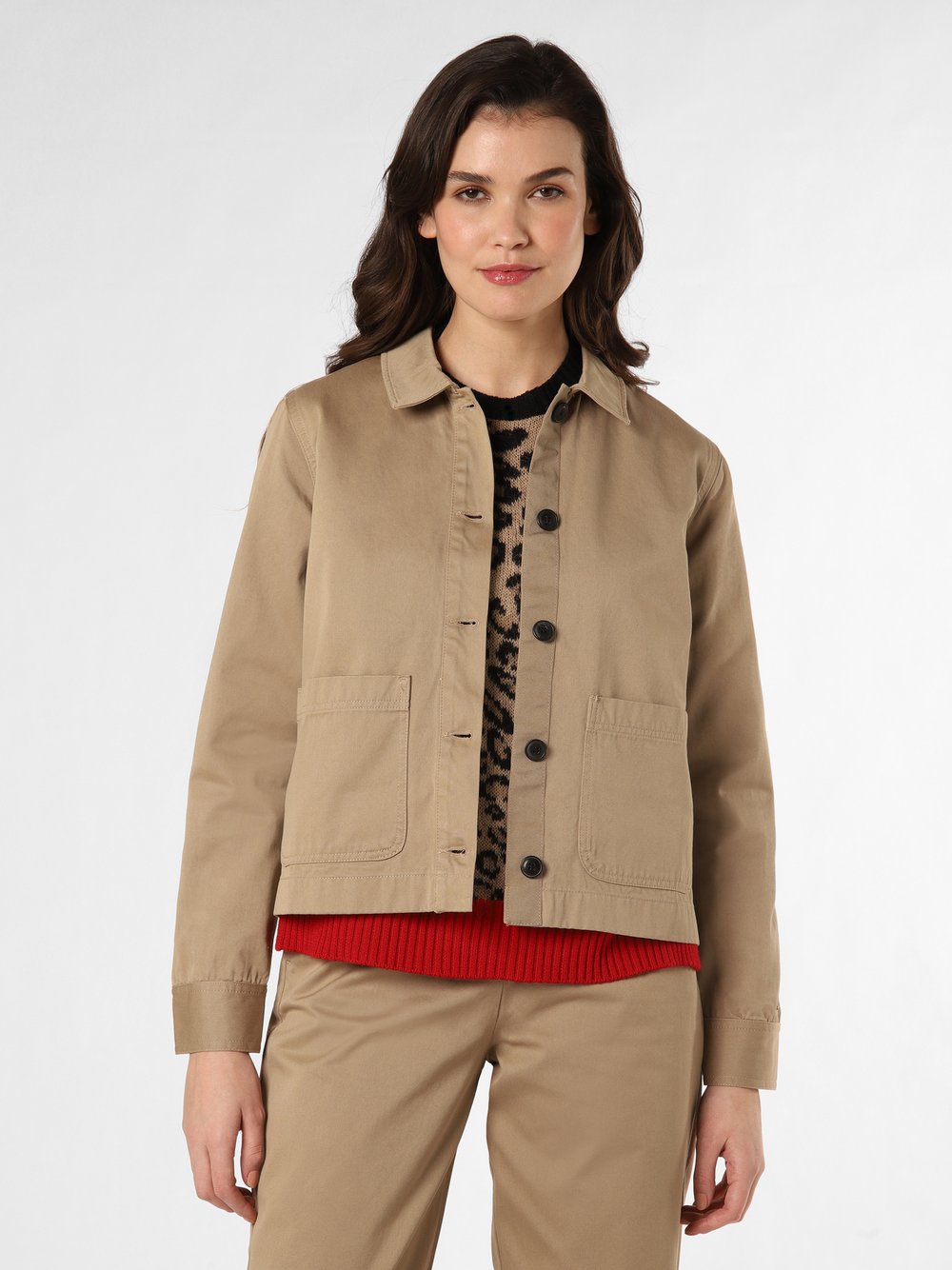 Tommy Hilfiger Kurtka damska Kobiety Bawełna beżowy jednolity, 42