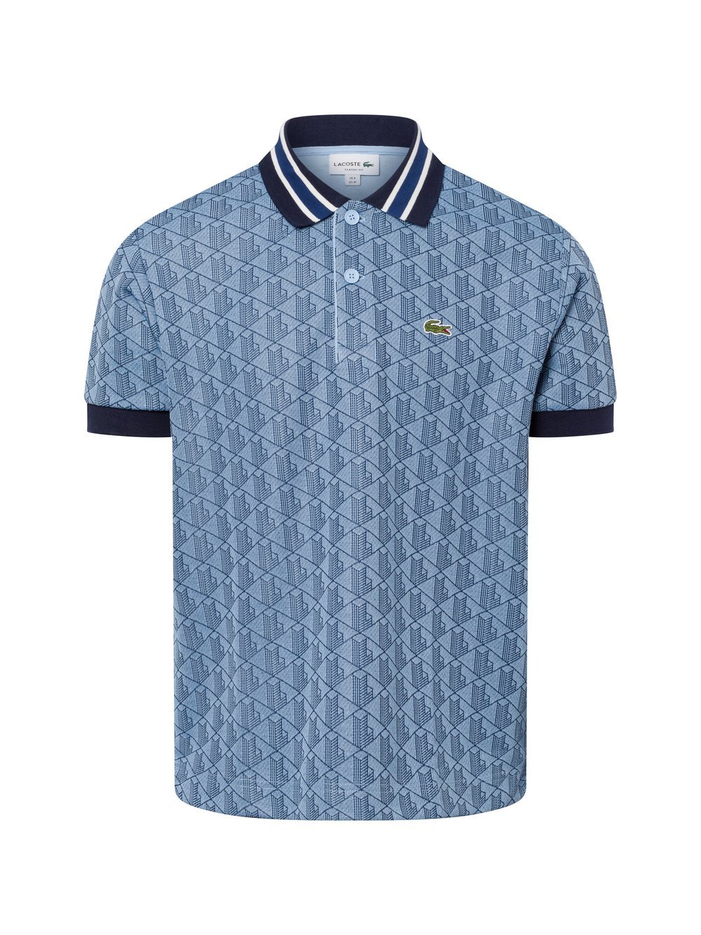 Lacoste Męska koszulka polo Mężczyźni Bawełna niebieski wzorzysty, 3
