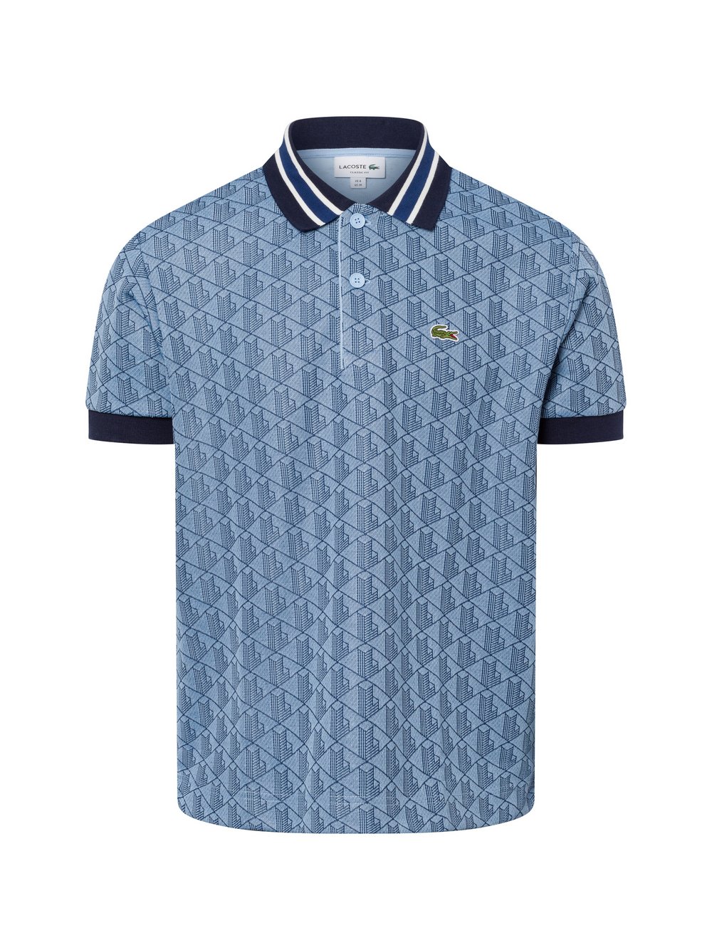 Lacoste Męska koszulka polo Mężczyźni Bawełna niebieski wzorzysty, 3
