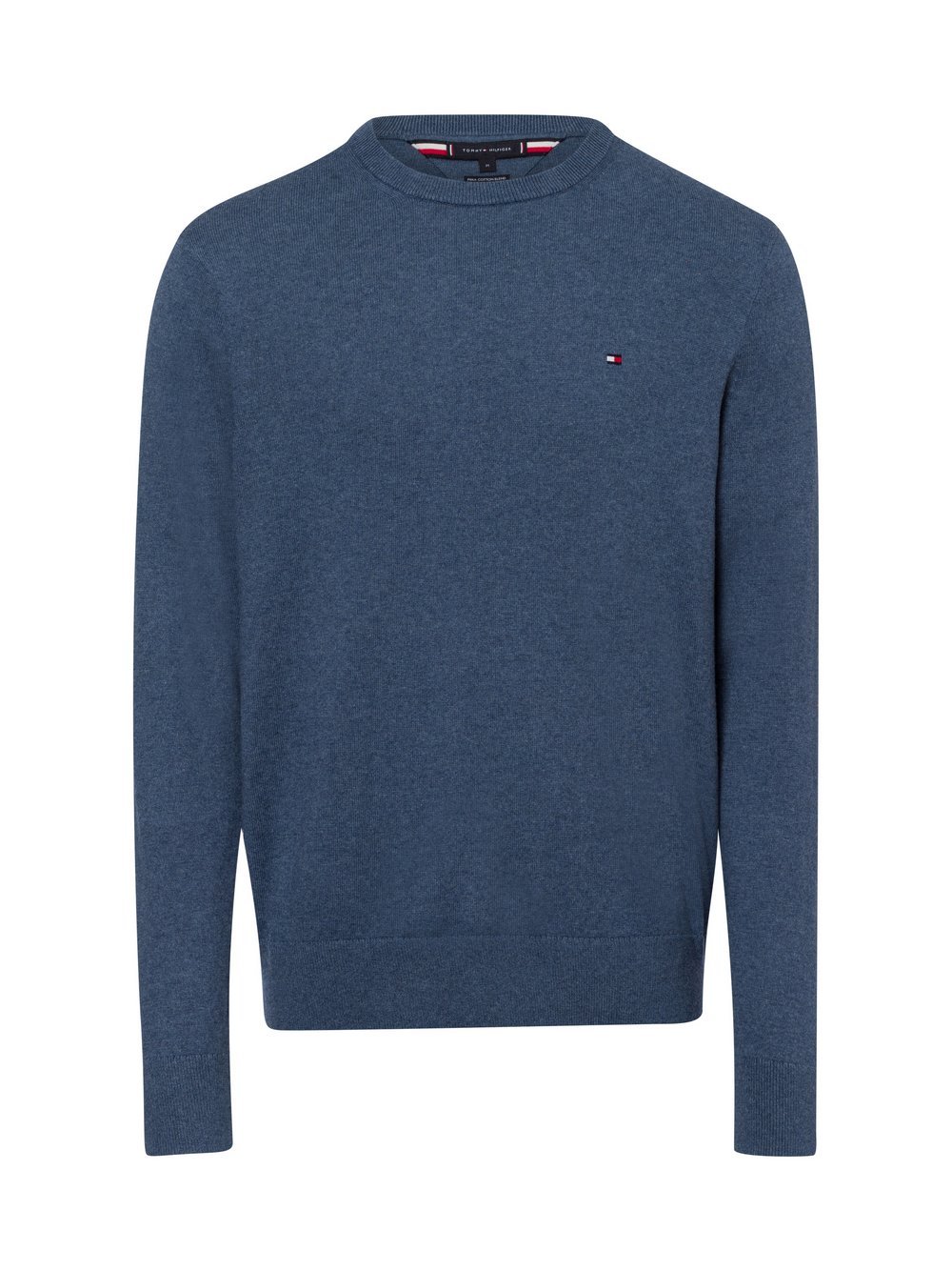 Tommy Hilfiger Sweter z dodatkiem kaszmiru Mężczyźni Bawełna niebieski jednolity, S
