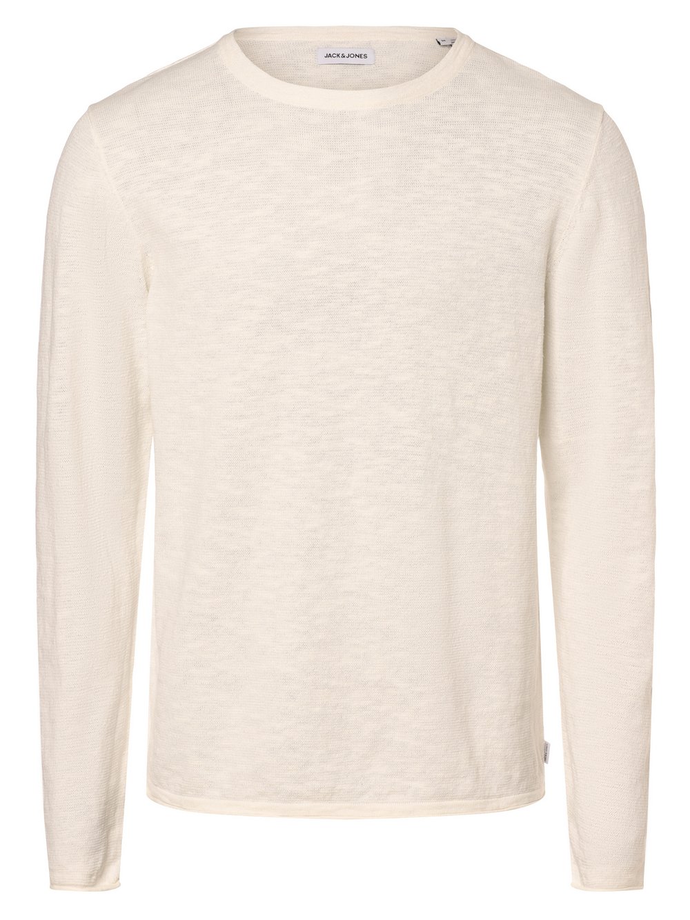 Jack & Jones Sweter z zawartością lnu - JJElinen Mężczyźni Bawełna beżowy jednolity, XL
