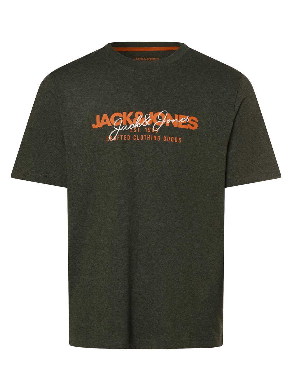 Jack & Jones Koszulka męska - JJAlvis Mężczyźni Bawełna zielony nadruk, M