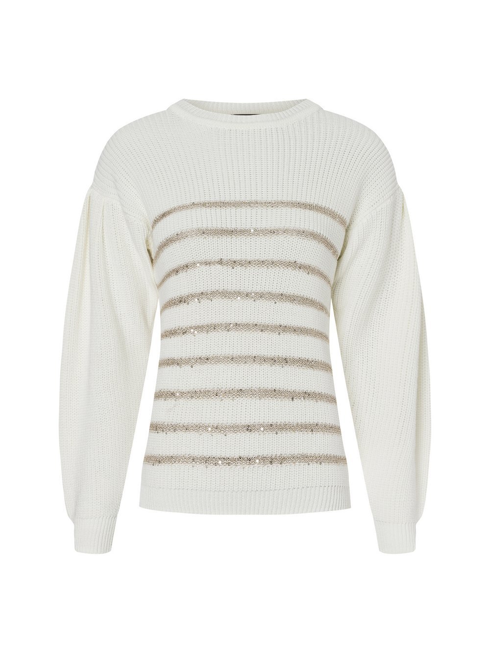 More & More Sweter damski z dzianiny Kobiety Sztuczne włókno beżowy w paski, 34