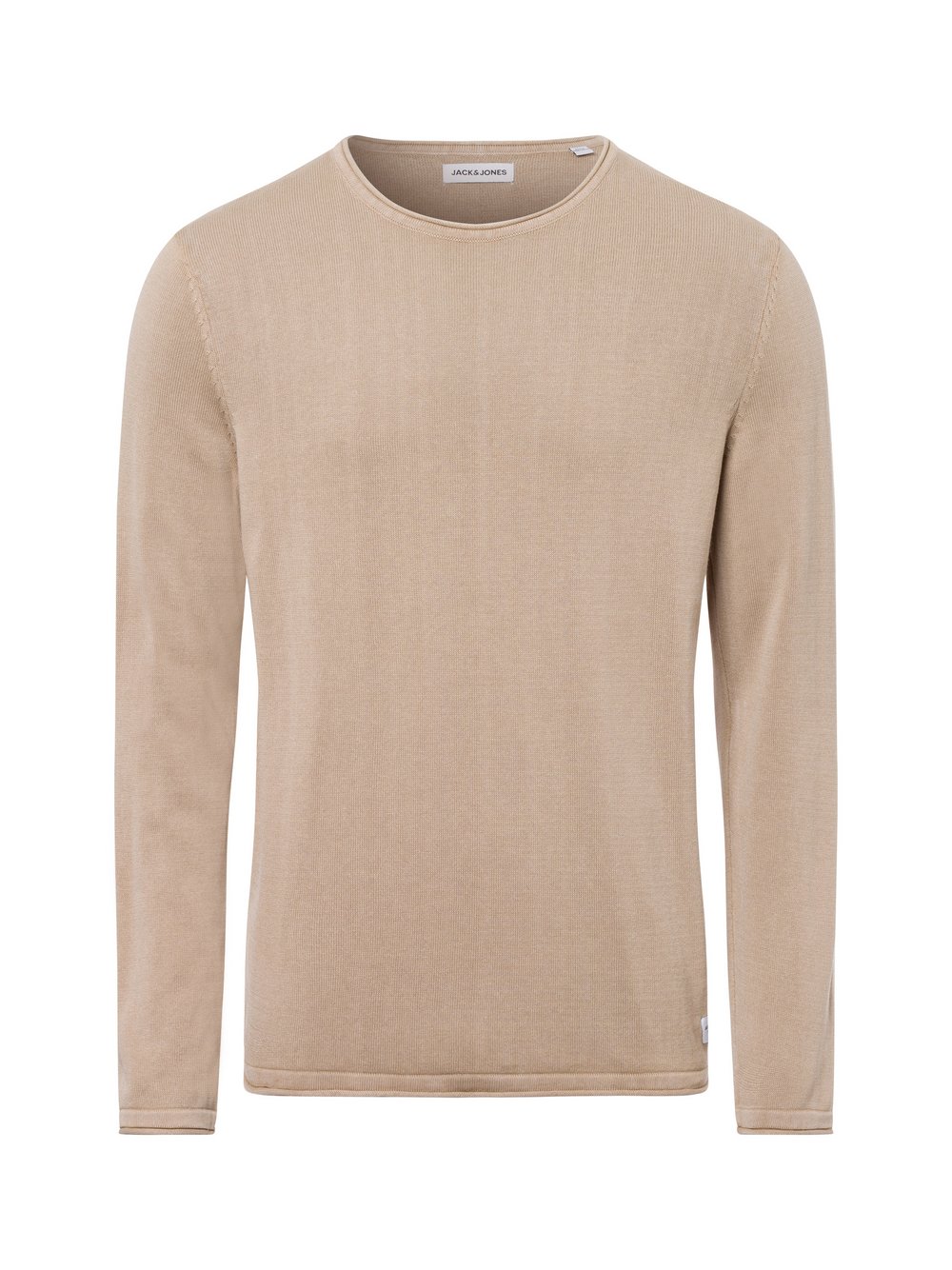 Jack & Jones Sweter męski Mężczyźni Bawełna beżowy jednolity, S