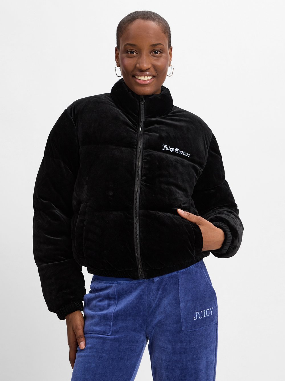 Juicy by Juicy Couture Damska kurtka pikowana - Margo Kobiety czarny jednolity, S